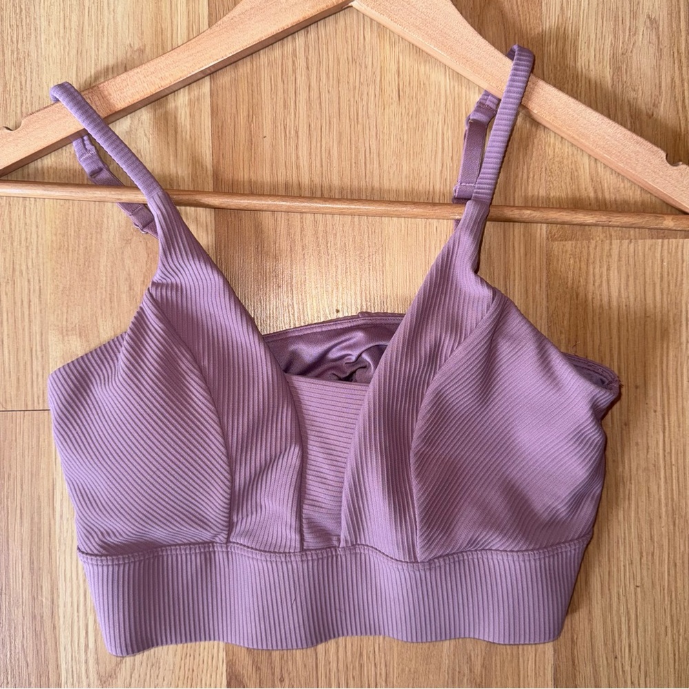 Old Navy size small S powersoft Ribbed dusty rose Sports Bra top
